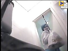 6 movies - Observer captures women relieving themselves in a warehouse restroom Part 1