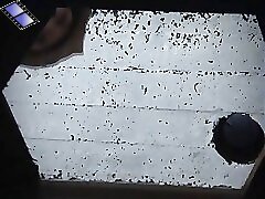 6 movies - Discreet camera captures women urinating vividly in a beach restroom Part 1